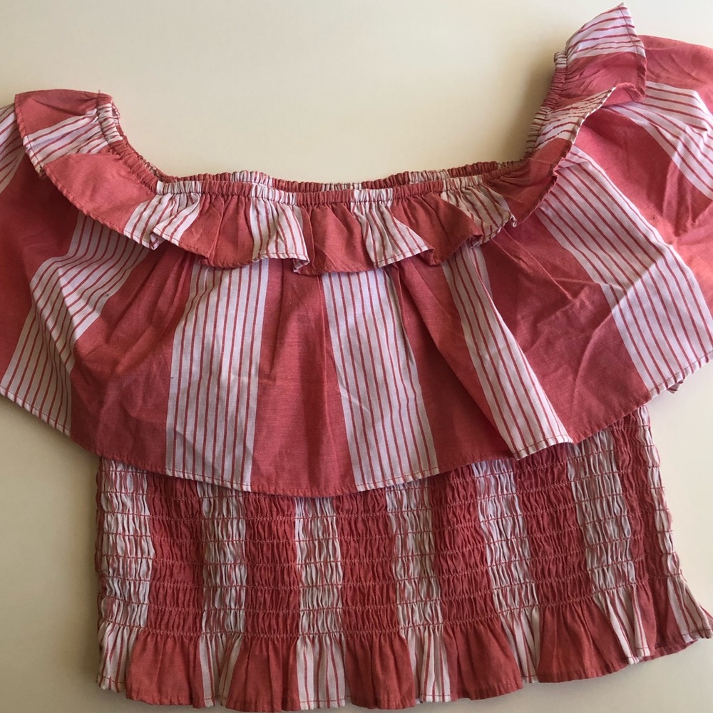 Off the shoulder pink top